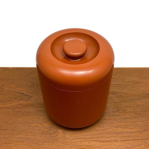 Vintage Modernist Orange Lidded Canister Don Dame Design by Trend Pacific Japan - Picture 3 of 9